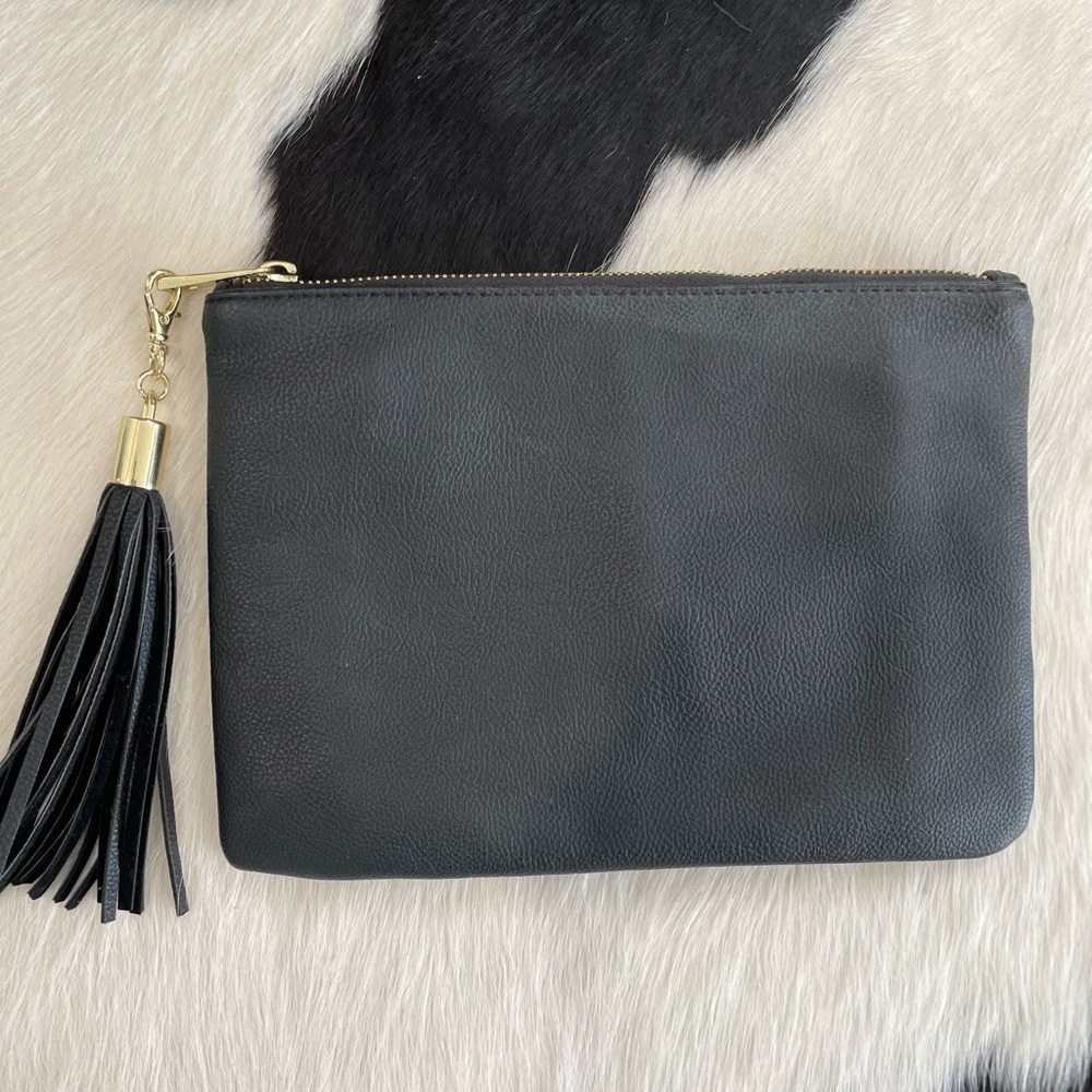 Black Clutch w/ Tassel Accent